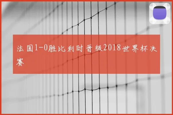法国1-0胜比利时晋级2018世界杯决赛